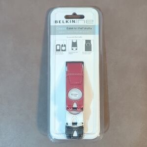 Belkin ne Classic Case for iPod Shuffle Red White Black Fine Grain Leather NIP